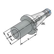 Afbeeldingen van Morse taper adaptor SK 50-4-80 with milling according to DIN 2201