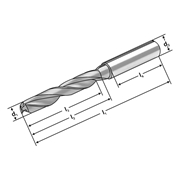 Picture of Solid carbide drill 8XD | 15.50  mm 140°  |  15.50 mm x 16 mm