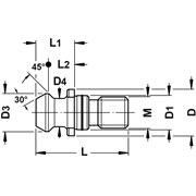 Afbeeldingen van Pull studs ISO 7388/2B not drilled with OR