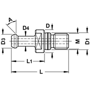 Image de Pull studs BT for DIN 69871 drilled with OR