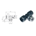 Afbeelding van Adjustable male pusht to connect T fittings in nickel-plated brass AIGNEP 55216