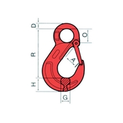 Afbeeldingen van Hooks with safety latch for lifting chain slings M7475