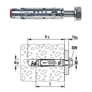 Afbeeldingen van Heavy-duty anchor TA M-S for medium loads with screw TE 8.8 zinc-plated FISCHER