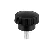 Afbeeldingen van Knurled lobe knobs in technopolymer zinc-plated stud