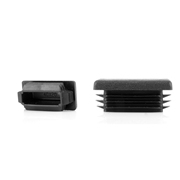 Image de Hole cover plugs rectangular shape in black polyethylene WRK