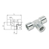 Image sur Cylindrical female threaded T fittings AIGNEP 4000