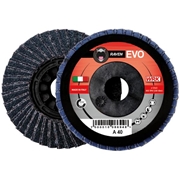 Afbeeldingen van Flap grinding discs with reinforced flat nylon backing in zirconium abrasive cloth WRK RAVEN EVO PLASTICA