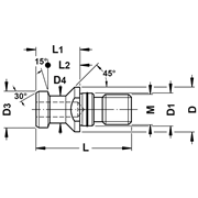 Image de Pull studs with bore DIN 69872 not drilled with OR