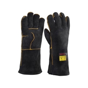 Afbeeldingen van Heat resistant gloves in plush split leather KEVLAR ZANGANI 14909 seams