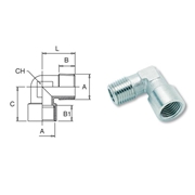 Afbeeldingen van Cylindrical male/female threaded L fittings AIGNEP 5020