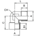 Image sur Cylindrical male/female threaded L fittings AIGNEP 5020