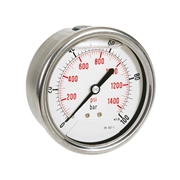 Afbeeldingen van Pressure manometers in steel case with glycerine, rear connection