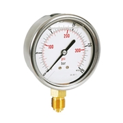 Afbeeldingen van Pressure manometers in steel case with glycerine, bottom connection