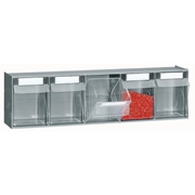 Afbeeldingen van Plastic storage cabinets for small parts PRACTIBOX 5 compartments