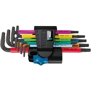 Image de Set of long L keys multicolour with holding function for Torx WERA 967 SL/9 HF