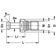 Afbeeldingen van Pull studs BT for DIN 69871 not drilled with OR