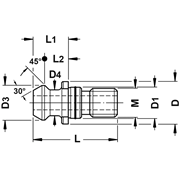 Image de Pull studs ISO 7388/2B drilled with OR