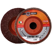 Afbeeldingen van Flap grinding discs with plastic backing in aluminium oxide abrasive cloth WRK BULLDOG PLASTICA