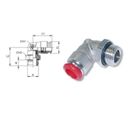 Afbeeldingen van Adjustable male push to connect L fittings in nickel-plated brass AIGNEP 50116