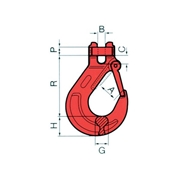 Afbeeldingen van Hooks with safety latch for lifting chain slings M7480