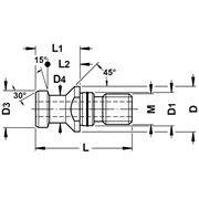 Image de Pull studs with bore DIN 69872 drilled with OR