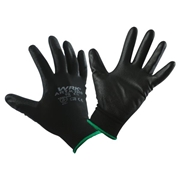 Afbeeldingen van Work gloves in polyester coated in black polyurethane WRK