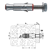 Afbeeldingen van Heavy-duty anchor for non-cracked concrete SLM with screw TE 8.8 zinc-plated FISCHER