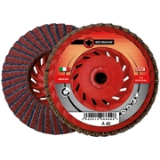 Afbeeldingen van Flap grinding discs with reinforced plastic backing and zirconium and corundum abrasive cloth WRK RED DRAGON PLASTICA