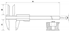 Image sur Slide caliper with long jaws for internal measurements ALPA AB090