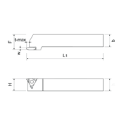 Afbeeldingen van Toolholders for external grooving for triangolar inserts CGER/L KERFOLG TURN