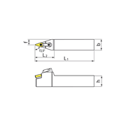 Image de External turning toolholders for negative inserts KERFOLG TURN formV - MVVNN