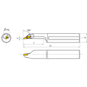 Image de Toolholers for external threading for positive inserts KERFOLG TURN form V - AH….SVJCR/L