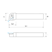 Image de External turning toolholders, through coolant, for negative inserts KERFOLG - Shape C - PCLNR/L