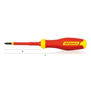 Afbeeldingen van Screwdrivers VDE 1000 Volt insulated for Pozidriv screws WODEX WX4130