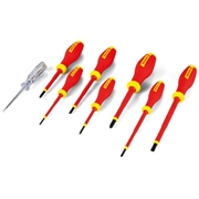 Afbeeldingen van Set of VDE 1000 Volt insulated screwdrivers  for slotted and PZ screws WODEX WX4355/S7 - WX4355/S8